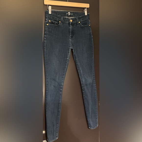 7 for All Mankind The Skinny Dark Wash Size 28 - Picture 7 of 12